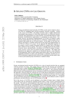 B-Spline CNNs on Lie Groups