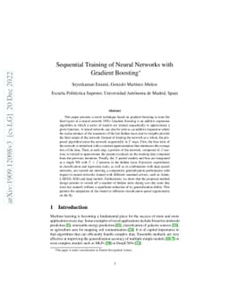 Sequential Training of Neural Networks with Gradient Boosting