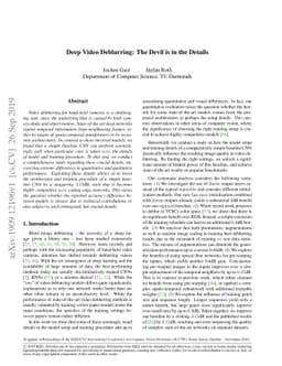 Deep Video Deblurring: The Devil is in the Details