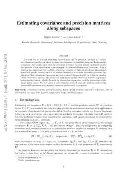 Estimating covariance and precision matrices along subspaces