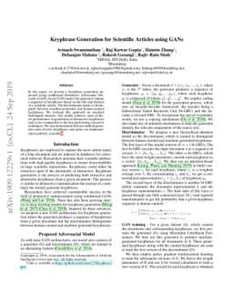 Keyphrase Generation for Scientific Articles using GANs