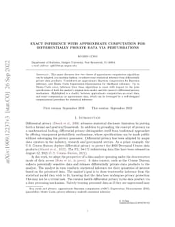 Exact Inference with Approximate Computation for Differentially Private
  Data via Perturbations