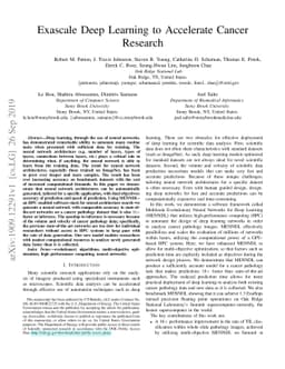 Exascale Deep Learning to Accelerate Cancer Research