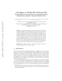 Coin_flipper at eHealth-KD Challenge 2019: Voting LSTMs for Key Phrases
  and Semantic Relation Identification Applied to Spanish eHealth Texts