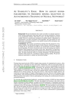 At Stability's Edge: How to Adjust Hyperparameters to Preserve Minima
  Selection in Asynchronous Training of Neural Networks?