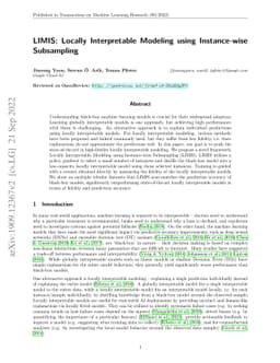 LIMIS: Locally Interpretable Modeling using Instance-wise Subsampling