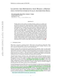 Learning the Difference that Makes a Difference with
  Counterfactually-Augmented Data