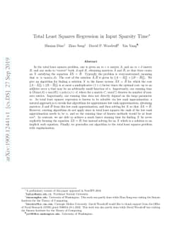 Total Least Squares Regression in Input Sparsity Time