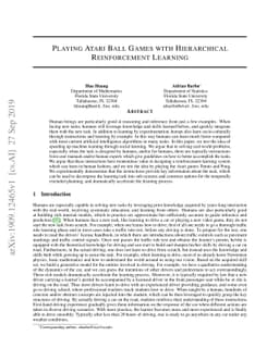Playing Atari Ball Games with Hierarchical Reinforcement Learning
