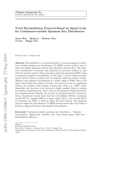 Novel Reconciliation Protocol Based on Spinal Code for
  Continuous-variable Quantum Key Distribution