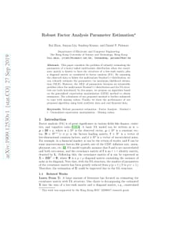 Robust Factor Analysis Parameter Estimation