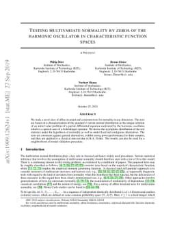 Testing multivariate normality by zeros of the harmonic oscillator in
  characteristic function spaces