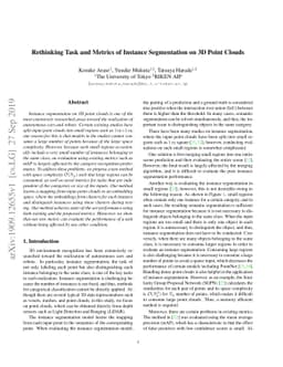 Rethinking Task and Metrics of Instance Segmentation on 3D Point Clouds