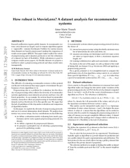 How robust is MovieLens? A dataset analysis for recommender systems