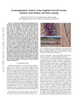 Geomorphological Analysis Using Unpiloted Aircraft Systems, Structure
  from Motion, and Deep Learning