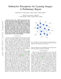 Subtractive Perceptrons for Learning Images: A Preliminary Report