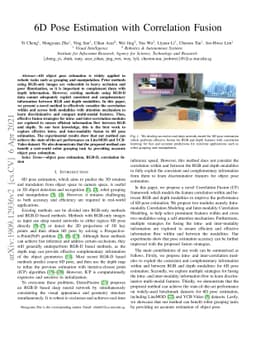 6D Pose Estimation with Correlation Fusion