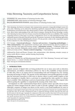 Video Skimming: Taxonomy and Comprehensive Survey