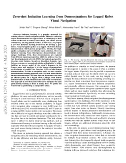 Zero-shot Imitation Learning from Demonstrations for Legged Robot Visual
  Navigation