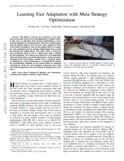 Learning Fast Adaptation with Meta Strategy Optimization