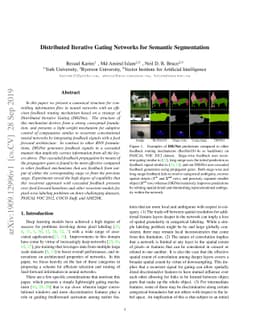 Distributed Iterative Gating Networks for Semantic Segmentation