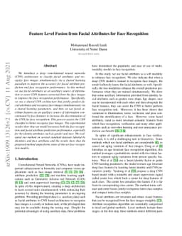 Feature Level Fusion from Facial Attributes for Face Recognition
