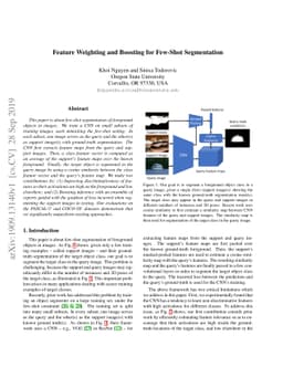 Feature Weighting and Boosting for Few-Shot Segmentation