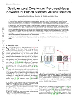 Spatiotemporal Co-attention Recurrent Neural Networks for Human-Skeleton
  Motion Prediction