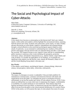 The Social and Psychological Impact of Cyber-Attacks