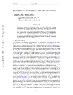 Symplectic Recurrent Neural Networks
