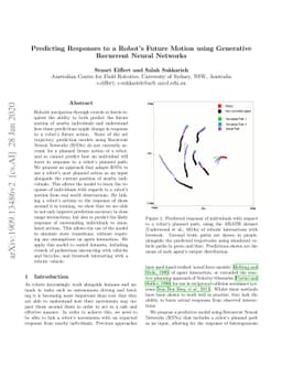 Predicting Responses to a Robot's Future Motion using Generative
  Recurrent Neural Networks