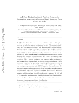 A Hybrid Persian Sentiment Analysis Framework: Integrating Dependency
  Grammar Based Rules and Deep Neural Networks