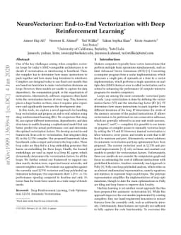 NeuroVectorizer: End-to-End Vectorization with Deep Reinforcement
  Learning