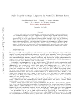 Style Transfer by Rigid Alignment in Neural Net Feature Space