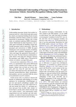 Towards Multimodal Understanding of Passenger-Vehicle Interactions in
  Autonomous Vehicles: Intent/Slot Recognition Utilizing Audio-Visual Data