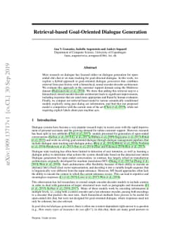 Retrieval-based Goal-Oriented Dialogue Generation