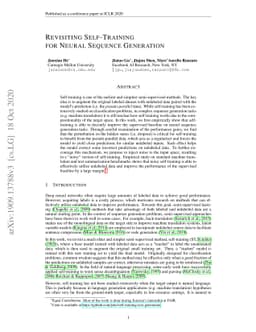 Revisiting Self-Training for Neural Sequence Generation