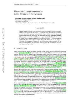 Universal Approximation with Certified Networks