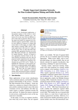 Weakly Supervised Attention Networks for Fine-Grained Opinion Mining and
  Public Health