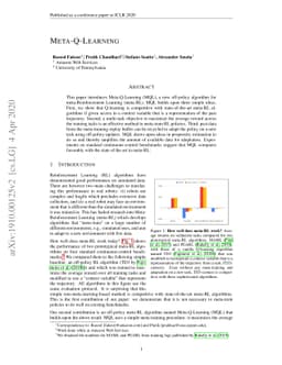 Meta-Q-Learning
