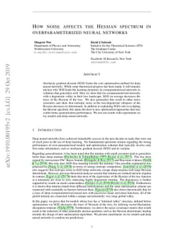 How noise affects the Hessian spectrum in overparameterized neural
  networks