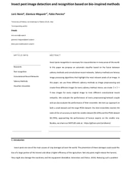 Insect pest image detection and recognition based on bio-inspired
  methods