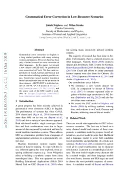 Grammatical Error Correction in Low-Resource Scenarios