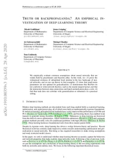Truth or Backpropaganda? An Empirical Investigation of Deep Learning
  Theory