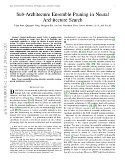 Sub-Architecture Ensemble Pruning in Neural Architecture Search