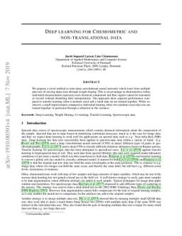 Deep learning for Chemometric and non-translational data