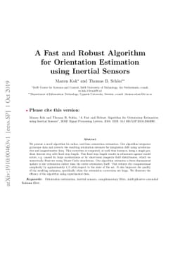 A Fast and Robust Algorithm for Orientation Estimation using Inertial
  Sensors