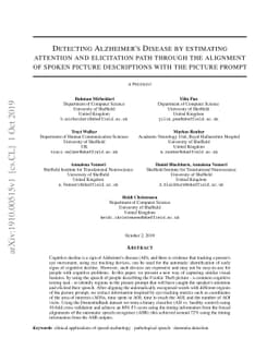 Detecting Alzheimer's Disease by estimating attention and elicitation
  path through the alignment of spoken picture descriptions with the picture
  prompt