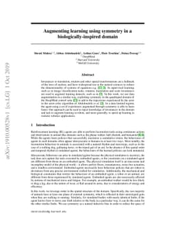 Augmenting learning using symmetry in a biologically-inspired domain