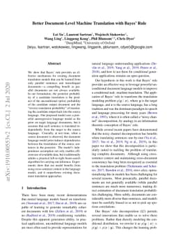 Better Document-Level Machine Translation with Bayes' Rule